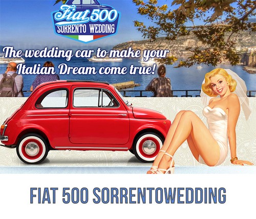 Auto per Matrimoni - fiat500Sorrento Wedding - sorrento