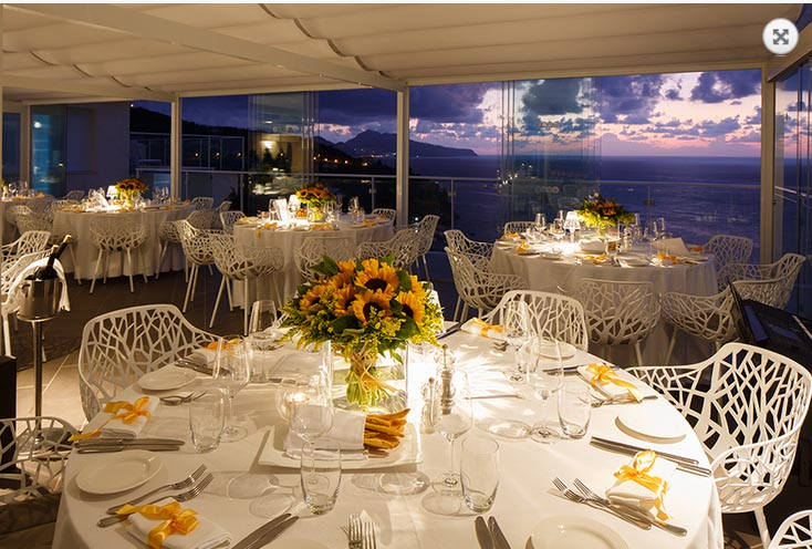 Matrimonio a Sorrento: - Villa Fiorella Art Hotel La sala vista Capri